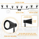 Flexible Track Lighting Fixture, Foldable Ceiling Spot Light with Adjustable 8 Light Heads, GU10 Track Light Kit for Kitchen Bedroom Living Room Matte Black (Bulbs Not Included)