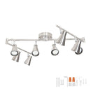 LED 8 Light Track Lighting Fixture Flexible, Adjustable Ceiling Spot Light with GU10 Track Light Head, Accent Lighting Foldable Swing Arm Brushed Nickel(Bulbs Not Included)