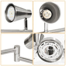 LED 8 Light Track Lighting Fixture Flexible, Adjustable Ceiling Spot Light with GU10 Track Light Head, Accent Lighting Foldable Swing Arm Brushed Nickel(Bulbs Not Included)