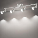LED Ceiling Light,4 Way Rotatable Spot Lights for Ceiling,Flexible Ceiling Lights for Bedroom,Living Room, Black Nickel with Protectiv Bulb Trims(Gu10 Bulbs Not Included)