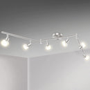 LED Ceiling Light 6 Way Rotatable Spot Lights for Ceiling,Flexible Ceiling Lights for Bedroom,Living Room,Nickel with Protectiv Bulb Trims(Gu10 Bulbs Not Included)