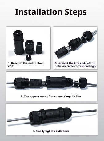 Starlink Coupler  for Starlink Cable/Cat7/Cat6/Cat5E/Cat5 Network LAN Cable Extender IP68 Waterproof (PoE Supported)