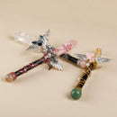 Handmade Crystal Wand, Natural Raw Gemstone Scepter, Magic Healing Wand Rose Quartz