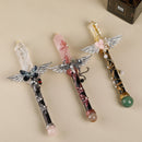 Handmade Crystal Wand, Natural Raw Gemstone Scepter, Magic Healing Wand Rose Quartz