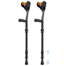 Pair of Adjustable Forearm Crutches for Adults, Lightweight Portable Walking Crutches with Spring Cushioning Design, Black