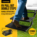 Heavy Duty Double Aluminium Caravan Step – Anti-Slip RV Entry Step, Stable 2-Tier Camping Step, Durable Outdoor Access Step, 54.5 x 77.5 x 30cm