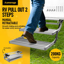 Heavy Duty Double Aluminium Caravan Step – Anti-Slip RV Entry Step, Stable 2-Tier Camping Step, Durable Outdoor Access Step, 54.5 x 77.5 x 30cm
