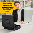 Lockable Cash Box with Coin Tray – Durable Metal Money Box with Key Lock for Bills & Change – Grey