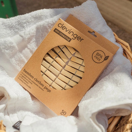 50 Pcs Eco Bamboo Clothes Pegs