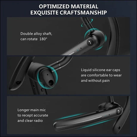 Wireless Bluetooth 5.3 Earpiece Single-Ear Headset Hands-Free Earphones in Mic