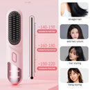 Cordless Hair Straightener Brush Portable Mini Ionic Straightening Comb 4000mAh-Black
