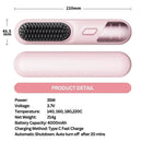 Cordless Hair Straightener Brush Portable Mini Ionic Straightening Comb 4000mAh-Purple