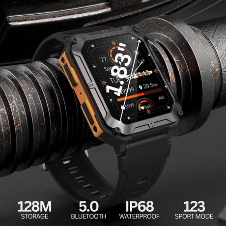Njord Gear Indestructible Tactical Smartwatch – Military Grade & Rugged - Orange