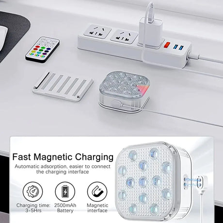4Pcs Underwater Lights LED Submersible Pool Light Rechargeable with Remove Panel