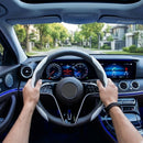 2Pcs Soft Breathable Anti-Slip Faux Leather Steering Wheel Protector Car Cover- White