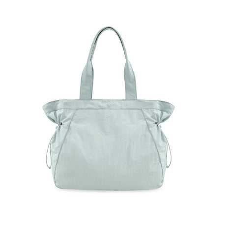 Lightweight Nylon Shopper Tote Bag 18L Side-Cinch Shoulder Bag - Mint