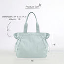 Lightweight Nylon Shopper Tote Bag 18L Side-Cinch Shoulder Bag - Mint