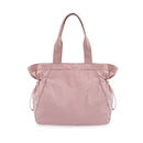 Lightweight Nylon Shopper Tote Bag 18L Side-Cinch Shoulder Bag - PINK