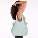 Lightweight Nylon Shopper Tote Bag 18L Side-Cinch Shoulder Bag - PINK