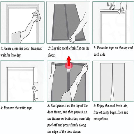 Extra Durable Magnetic Fly Screen Door Anti Mosquito Screen Mesh Curtain Grey-90x240cm