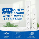 4 Outlet Power Board with 1 Meter Lead Cable