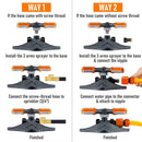 360° Garden Sprinkler 3-Arm Adjustable Lawn Water Sprinkler 36 Nozzles 200㎡