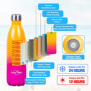 Lazy Dayz Daily Drink Bottle 500ml - Orange Pink Ombre