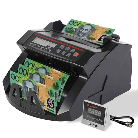 Automatic AUD Money Counter Machine With UV/MG/IR Detection, High-Speed Banknote Counter & Digital Display(29.2x24.6x17.8cm)
