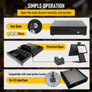 Heavy Duty Metal Cash Drawer, 5 Note&6 Coin Trays,Black(40.5x42x11.2cm)