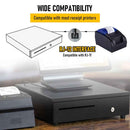 Heavy Duty Metal Cash Drawer, 5 Note&6 Coin Trays,Black(40.5x42x11.2cm)