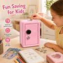 Lockable Metal Money Box, Cash & Coin Storage Box with Key Lock, Compact Piggy Bank for For Kids & Adults, Office & Small Valuables