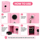 Lockable Metal Money Box, Cash & Coin Storage Box with Key Lock, Compact Piggy Bank for For Kids & Adults, Office & Small Valuables