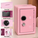 Lockable Metal Money Box, Cash & Coin Storage Box with Key Lock, Compact Piggy Bank for For Kids & Adults, Office & Small Valuables
