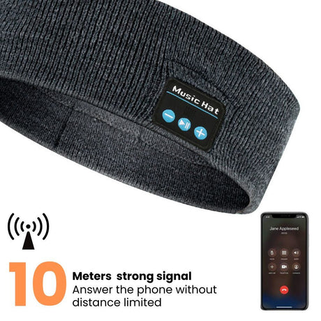 Headset Bluetooth 5.0 Wireless Stereo Earbud Headphone Sports Headband w/Mic-Black