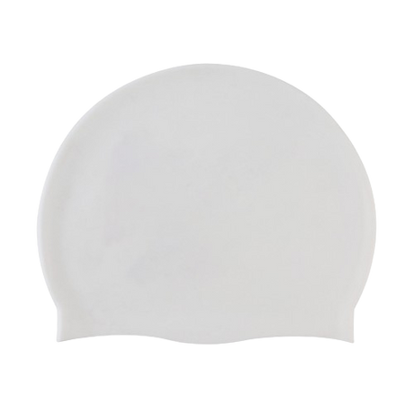 Silicone Swimming Cap Large Waterproof Swim Hat for Long Hair Men Women Adults-White