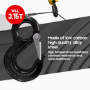 2SET 3.15T Sling Hook Heavy Duty Hammerlock/Slip Hook Kit With Swivel Winch & Safety Latch-Black