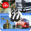 2SET 3.15T Sling Hook Heavy Duty Hammerlock/Slip Hook Kit With Swivel Winch & Safety Latch-Black