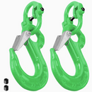 2SET 3.15T Sling Hook Heavy Duty Hammerlock/Slip Hook Kit With Swivel Winch & Safety Latch-Green