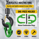 2SET 3.15T Sling Hook Heavy Duty Hammerlock/Slip Hook Kit With Swivel Winch & Safety Latch-Green