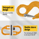 2SET 3.15T Sling Hook Heavy Duty Hammerlock/Slip Hook Kit With Swivel Winch & Safety Latch- Yellow