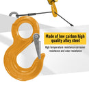 2SET 3.15T Sling Hook Heavy Duty Hammerlock/Slip Hook Kit With Swivel Winch & Safety Latch- Yellow