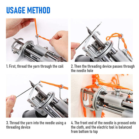 2-in-1 Electric Tufting Gun for Carpet & Rugs, Cut & Loop Pile, 7–18mm Adjustable, 100W, 100–240V, AU Plug