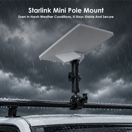 Pole Clamp for Starlink Mini, Adjustable Mount & Adapter Aluminum Alloy Pipe Adapter for 2024/2025/2026 Starlink Mini, RV/Yacht/Van/Camper/Boat