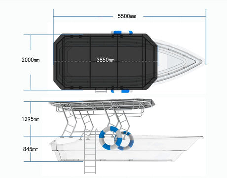 5.6m (12-Person) Smart Electric Power Transparent Boat