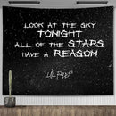 Lil Peep Wall Tapestry Look at the Sky Aesthetic Room Decoration Black Hippie Wall Hanging 90x70cm