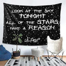 Lil Peep Wall Tapestry Look at the Sky Aesthetic Room Decoration Black Hippie Wall Hanging 90x70cm