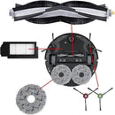 Ecovacs X1 Plus Robot Vacuum Cleaner Replacement Parts Kit with Main Brush, HEPA Filter, Mop Cloth, Dust Bag