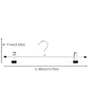 40cm Chrome Iron Clothes Hangers with Non-Slip Clips, 10-Pack Metal Trouser Hangers for Pants Shorts Skirt Socks Underwear, Silver