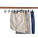 40cm Chrome Iron Clothes Hangers with Non-Slip Clips, 10-Pack Metal Trouser Hangers for Pants Shorts Skirt Socks Underwear, Silver