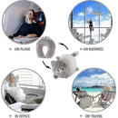 Children's Travel Pillow 2 in 1 Convertible Neck Pillow for Kids Airplane Car Travel